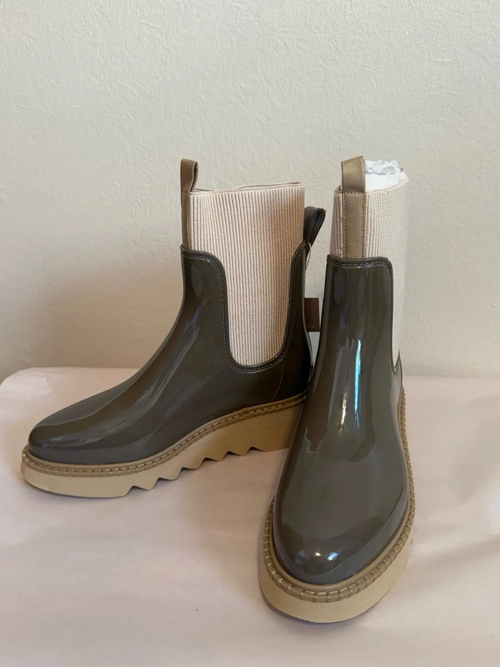 Dolce‎ Vita Tropic H2O Boots In Dark Moss Patent Stella